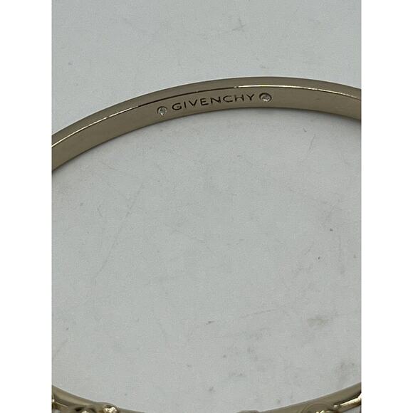 Givenchy Gold Tone Starburst Hinged Pink Crystal Flower Bangle Bracelet New - Picture 8 of 13